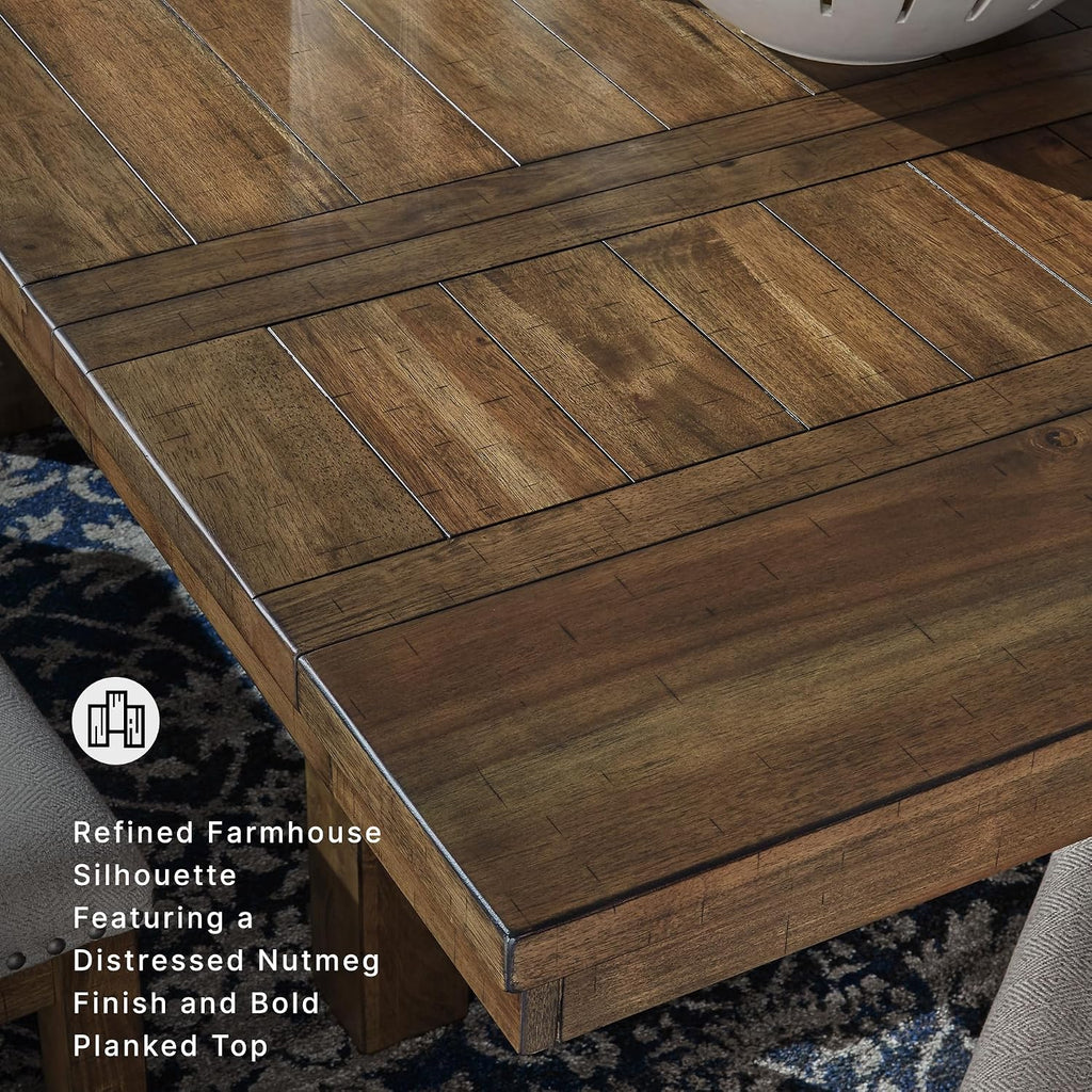 Signature Design by Ashley Extendable Dining Table, Grayish Brown, Seats 8