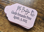 Mi Bautizo Baptism Christening Personalized Thank You Tags 20 pcs - More Colors Available (pink shimmer)
