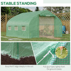Outsunny 11.5' x 10' x 6.5' Walk-in Tunnel Greenhouse, Green House with Zippered Mesh Door, 7 Mesh Windows & Roll-up Sidewalls, Upgraded Gardening Plant Hot House with Galvanized Steel Hoops, Green