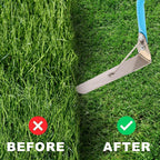 sancat Weed Cutter,Weeder with Double-Edged 304 Stainless Steel Sharp Blade, Manual Weed wracker, Long Sickle with 41’’ Soft Rubber Handle, Garden Tool for Grass