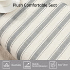 VKNOW 41" Upholstered Entryway Bench, End of Bed Bench with Cushion and Rubber Wood, Kitchen Dining Bench, Striped Bench for Dining Table, Bedroom, Living Room, Grey