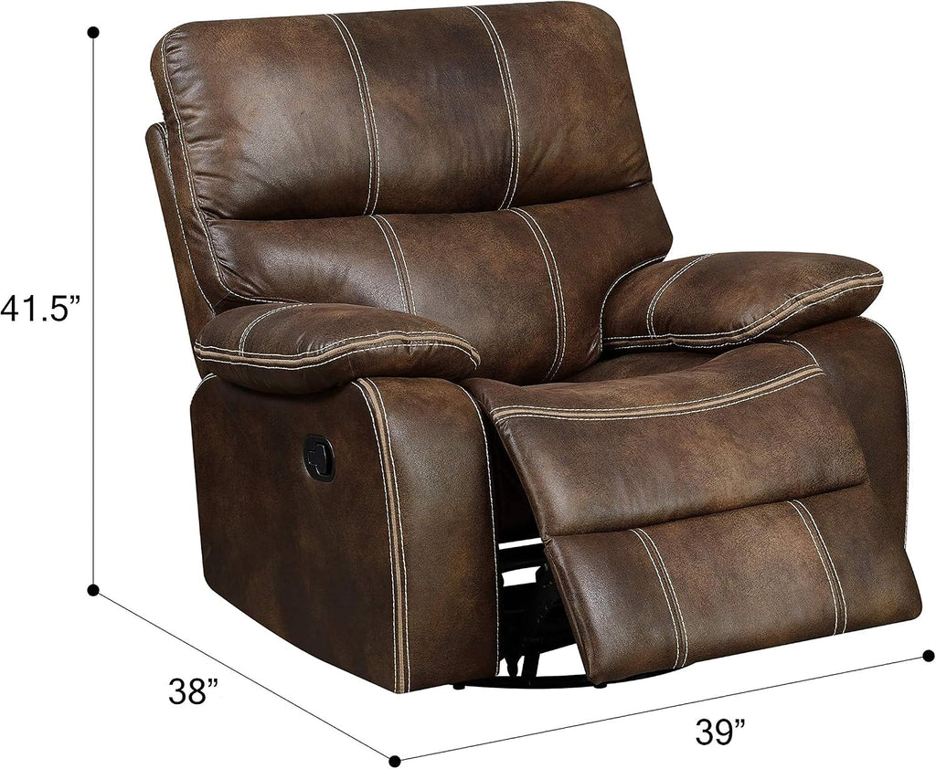 Wallace & Bay Hooper Swivel Recliner Glider, Dark Brown