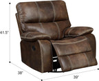 Wallace & Bay Hooper Swivel Recliner Glider, Dark Brown