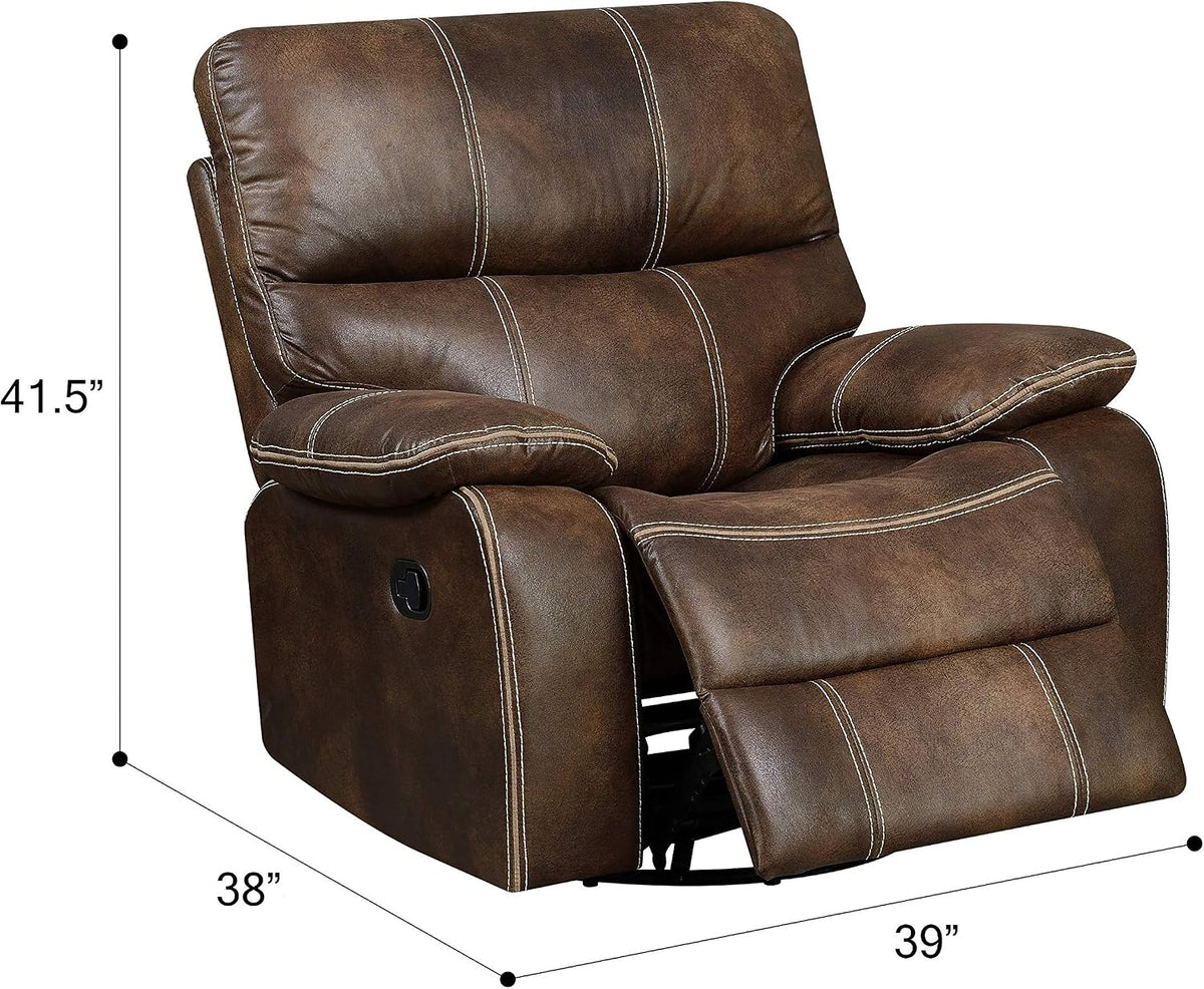 Wallace & Bay Hooper Swivel Recliner Glider, Dark Brown