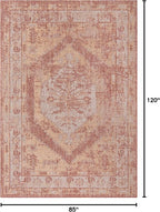 Unique Loom Outdoor Traditional Collection Area Rug - Valeria (7' 1" x 10' Rectangle, Rust Red/ Ivory)