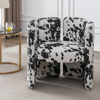chairus Modern Dining Chairs Set of 2 Unique Sherpa Barrel Chairs Cute Comfy Upholstered Accent Chair for Living Room/Bedroom/Reception, Cow