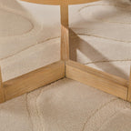 Round End Table, Rustic Side Tables with Storage Shelf, Classic Circular Solid Wood Beside Table-, 2-Tier Telephone Tables-, Nightstand, 24”H x 19.3”D for Living Room Wood Natural BZ3338OA