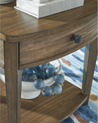 Signature Design by Ashley Burkbyer Classic End Table with Storage, Medium Brown
