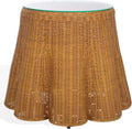 SAFAVIEH Couture Collection - Hylda Natural Rattan Accent Table, Round Shape, Glass Top Design, Fully Assembled (CWK3011A)