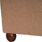Christopher Knight Home Rika 48" Comfy Boucle Upholstered Bedroom Bench, Ottoman Bench with Rounded Wooden Legs, Spacious Seating, Long Footstool for Living Room, Entryway Bench, Tan Brown