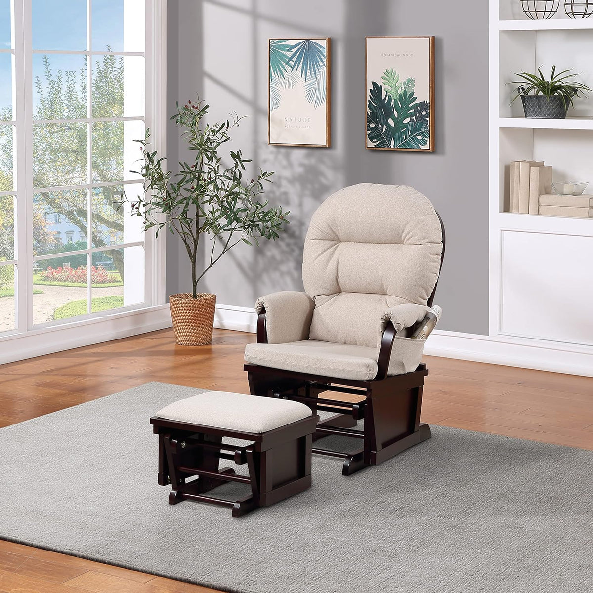 Glider Ottoman Espresso,Latte
