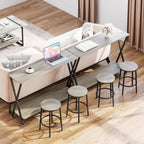 41.3” Narrow Console Table with 2-Tier Open Shelves, Farmhouse Sofa Table for Entryway, Hallway or Living Room, Space-Saving Storage Table for Behind Couch,Gray