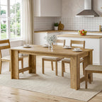 Tribesigns Dining Table for 6–8, 70.8" Farmhouse Dining Room Table with Sturdy Panel Legs, Large Wooden Kitchen Table for Dining Room, Living Room, Natural