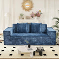 77'' Chenille Upholstered Modern Cloud Loveseat Sofa, No Assembly Required Deep Seat Couches Includes 2 pcs Pillows for Living Room, Bedroom, Apartment(Blue)