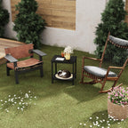 Outdoor Side Table with Storage 2-Tier Patio End Tables Black | Outdoor Accent Table Small Side Table For Pool, Deck, Garden