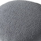 Mushroom Ottoman, 18” Boucle Foot Stool for Living Room & Bedroom, Cute Vanity Stool, Accent Footrest for Entryway, No Assembly Required, Gray