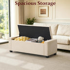 Royal Windsor Ottoman with Storage,Tufted Storage Bench for Bedroom | End of Bed Storage Bench,Holds up to 350 lb,Upholstered Bench with Seating for Living Room,Entryway,Linen Beige