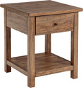 Coaster Home Furnishings Payne 1-Drawer Wood End Table with Shelf Distressed Brown