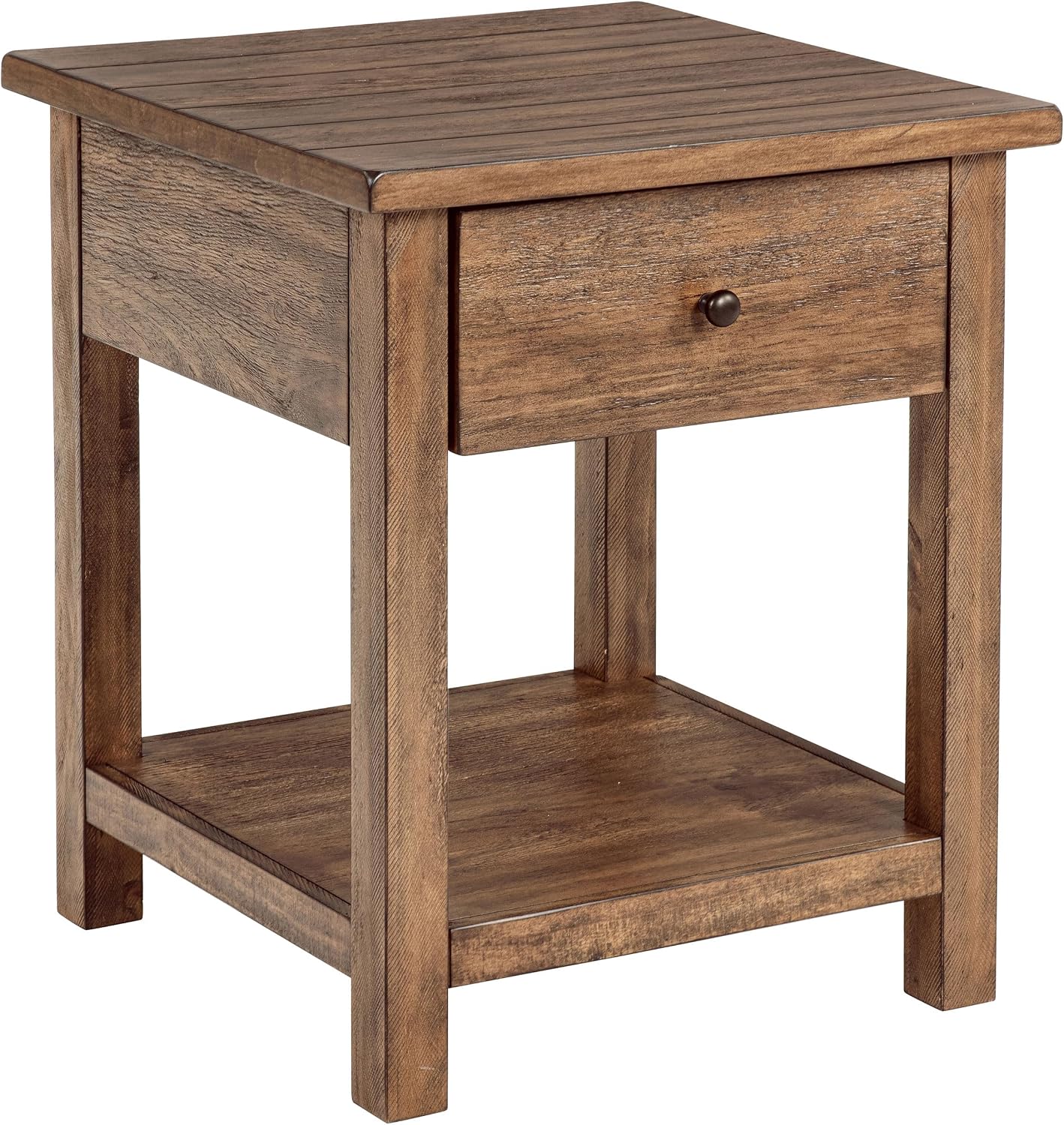 Coaster Home Furnishings Payne 1-Drawer Wood End Table with Shelf Distressed Brown