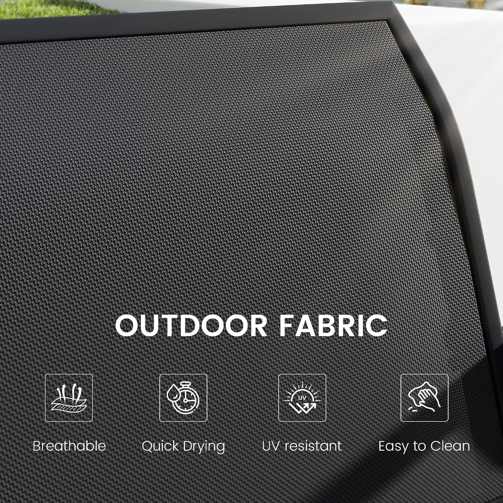 KROFEM Outdoor Glider Bench, Glider Bench for Outside Patio, Black | High Backrest and Breathable Mesh Fabric, Yard Porch Loveseat, Outside Rocking Swing Chair, Heavy Duty Metal, Clearance