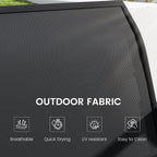 KROFEM Outdoor Glider Bench, Glider Bench for Outside Patio, Black | High Backrest and Breathable Mesh Fabric, Yard Porch Loveseat, Outside Rocking Swing Chair, Heavy Duty Metal, Clearance