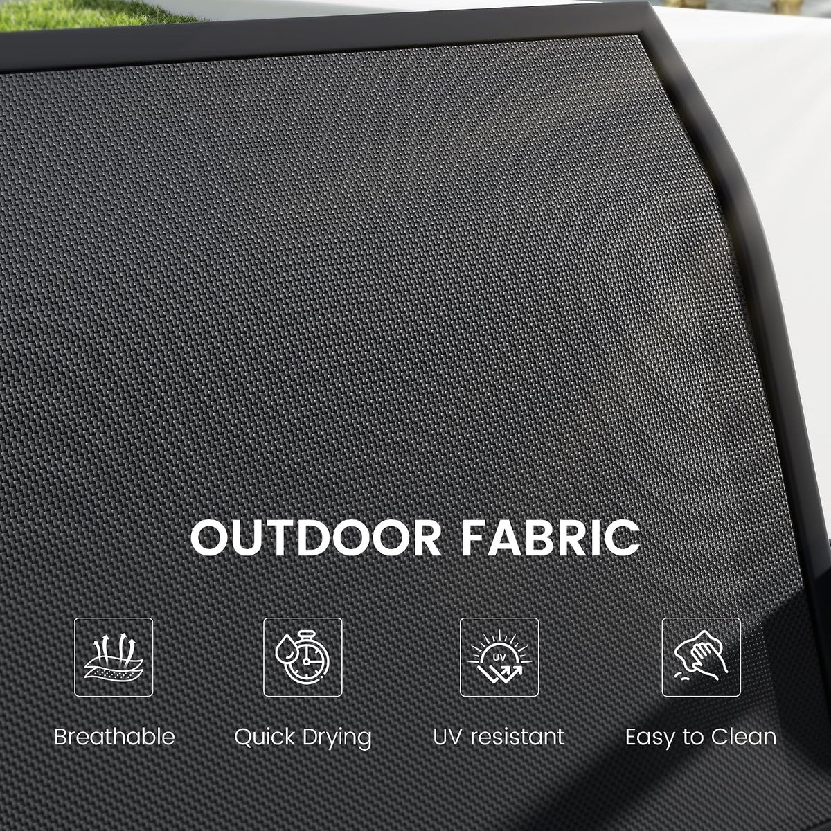 KROFEM Outdoor Glider Bench, Glider Bench for Outside Patio, Black | High Backrest and Breathable Mesh Fabric, Yard Porch Loveseat, Outside Rocking Swing Chair, Heavy Duty Metal, Clearance