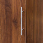 70" Tall Slim Pantry Cabinet with Side Racks & Adjustable Shelves (Walnut) | Space Saving Freestanding Slim Narrow Cabinet Single Door with Shelves & Racks for Kitchen Dining Room Small Spaces
