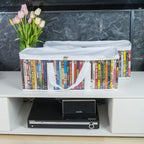 Made Easy Kit DVD Storage Bag - Clear PVC Organizer,Triple-Stitched Handles, Dividers - Stackable, Space-Saving, Fits 40 DVD Cases - Container for Movie Discs, Video Games, VHS Tapes (White)