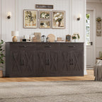HOSTACK 71"W Farmhouse Kitchen Sideboard Buffet Cabinet with Storage, Brown