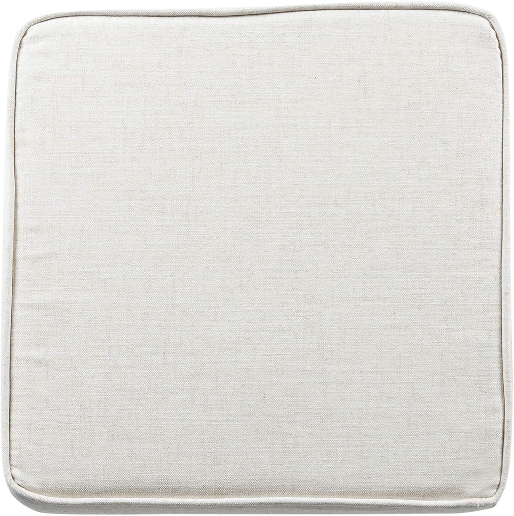 Homepop Home Decor | K7342-F2067 | Classic Square Storage Ottoman with Lift Off Lid | Ottoman with Storage for Living Room & Bedroom, Cream Woven