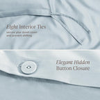 Bare Home 100% Organic Cotton Sateen Duvet Cover Set - Twin/Twin Extra Long - 400 Thread Count - Smooth Sateen Weave - Warm & Luxurious - Duvet Cover (Twin/Twin XL, Winter Blue)