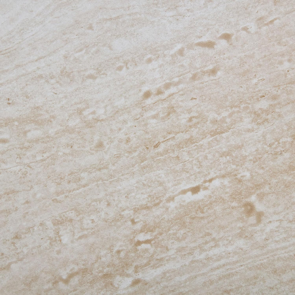 33.89" Square Faux Travertine Pattern Coffee Table for Living Room,MDF Modern Design Irregular Table with Layered Base for Office,Apartment,No Need Assembly,Beige