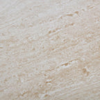 33.89" Square Faux Travertine Pattern Coffee Table for Living Room,MDF Modern Design Irregular Table with Layered Base for Office,Apartment,No Need Assembly,Beige