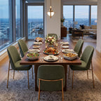 CHITA Modern Dining Chairs Set of 6, FSC Certified Metal Dining Chair for Dining Room, Moss Green