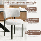Dining Chairs Set of 4, Fabric Dining Chairs Metal Legs, Off-White | Breathable Fabric,Ergonomic Comfort Backrest,Spring Upholstered Seat for Kitchen Dining Room Restaurant