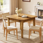 LITTLE TREE 39 Inches Square Dining Table for 4 People, Industrial Wooden Kitchen Table Small Dinner Table, Modern Dining Room Tables for Living Room, Kitchen, Rustic Brown
