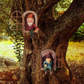Jetec 2 Pieces Garden Gnome Statue Elf Out The Door Tree Hugger Garden Peeker Yard Art Tree Sculpture Gnome Decoration Outdoor for Patio Yard Lawn Porch Ornament (Classic Style)