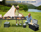 8FT Folding Tables – Heavy Duty Portable Foldable Picnic Table with Built-in Handle, 450 lb Capacity – Ideal for Events, Parties, Crafts, Camping & Dining (10-Pack, Black)