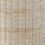 First of a Kind 54" Round Concrete Table in Travertine Finish - Modern Dining Table with Petal-Inspired Design - Seats 6, Indoor/Outdoor Use - Durable and Stylish for Elegant Gatherings