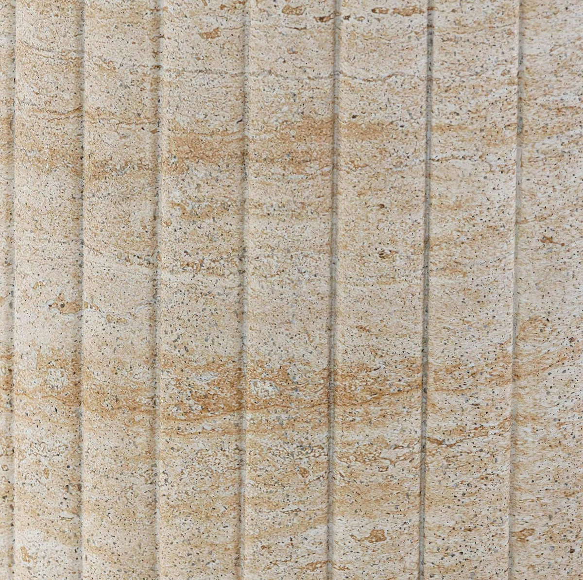 First of a Kind 54" Round Concrete Table in Travertine Finish - Modern Dining Table with Petal-Inspired Design - Seats 6, Indoor/Outdoor Use - Durable and Stylish for Elegant Gatherings