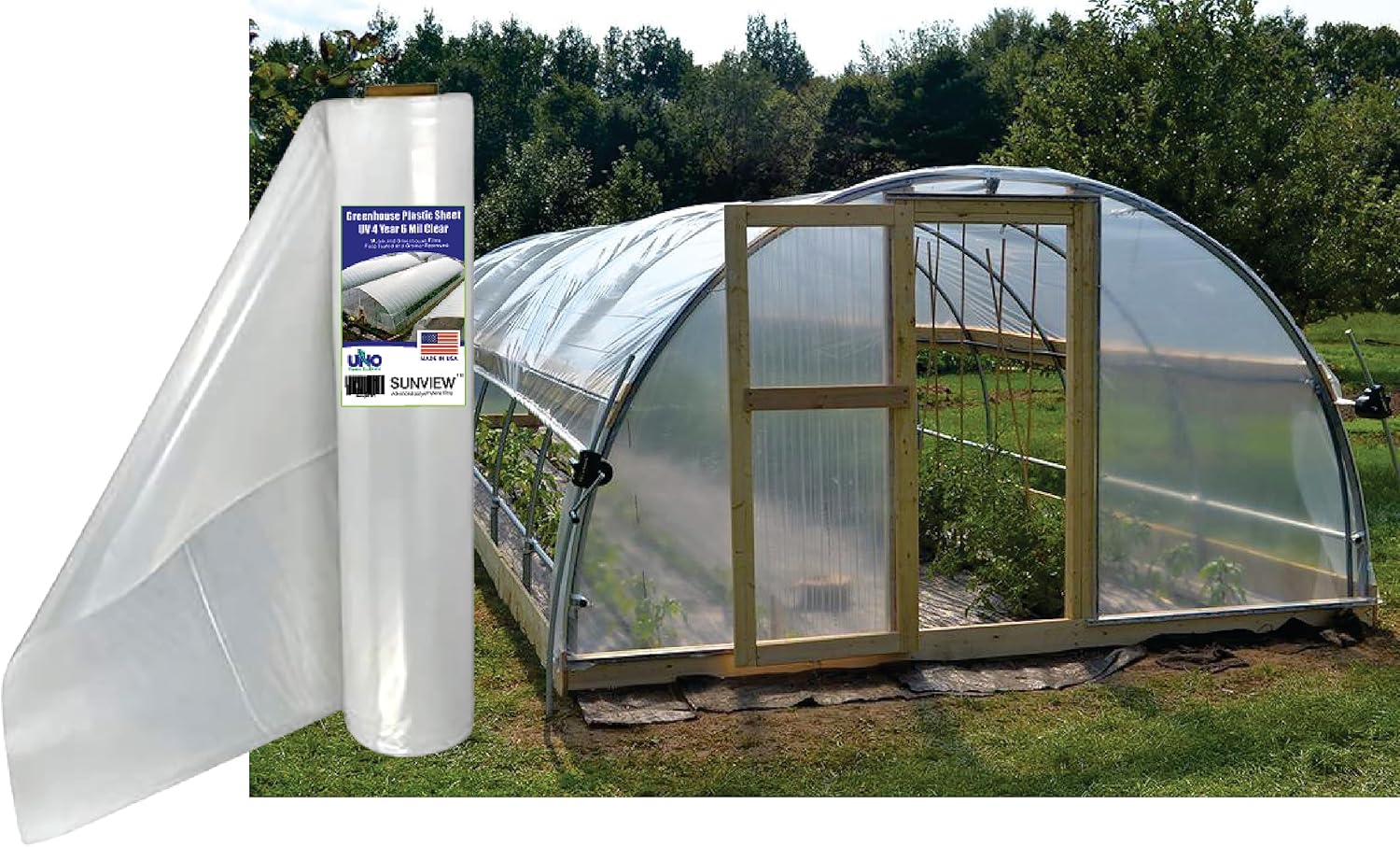 SUNVIEW Greenhouse Clear Plastic Film Polyethylene Covering Gt4 Year 6 Mil 12ft. X 25ft.