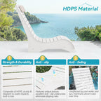 HDPS Pool Lounge Chairs Set of 2, Use in Pools Lounge Chairs up to 10-Inches of Water, Chaise Chairs with Headrest, Lounge Chair Outdoor, Fade-Resistant Pool Lounger for Deck