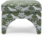Tov Furniture Raji Jacquard Ottoman (Olive Green Leopard)