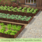 3PACK, 12FT Total Length Wood Garden Edging Border Wooden Garden Fence No Dig Landscape Edging Decorative Flower Bed Border Courtyards Planting Tree Fence Patio Path Edging -11.8" H x 48" L