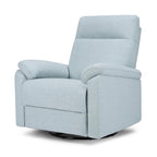 Davinci Suzy Electronic Swivel Recliner with USB Port in Heathered Blue, GREENGUARD Gold & CertiPUR-US® Certified