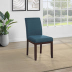 OSP Home Furnishings Dakota Upholstered Parsons Dining Chair with Espresso Finish Wood Legs, Azure Blue Fabric