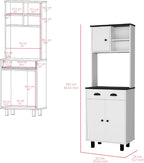 Kitchen Pantry Naomi, Kitchen, White/Black