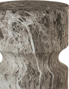 Modern End Table Cylindrical Side Table for Living Room,Farmhouse Nightstand with Faux Marble Texture and Magnesium Oxide Material for Small Space Living Room, Bedroom