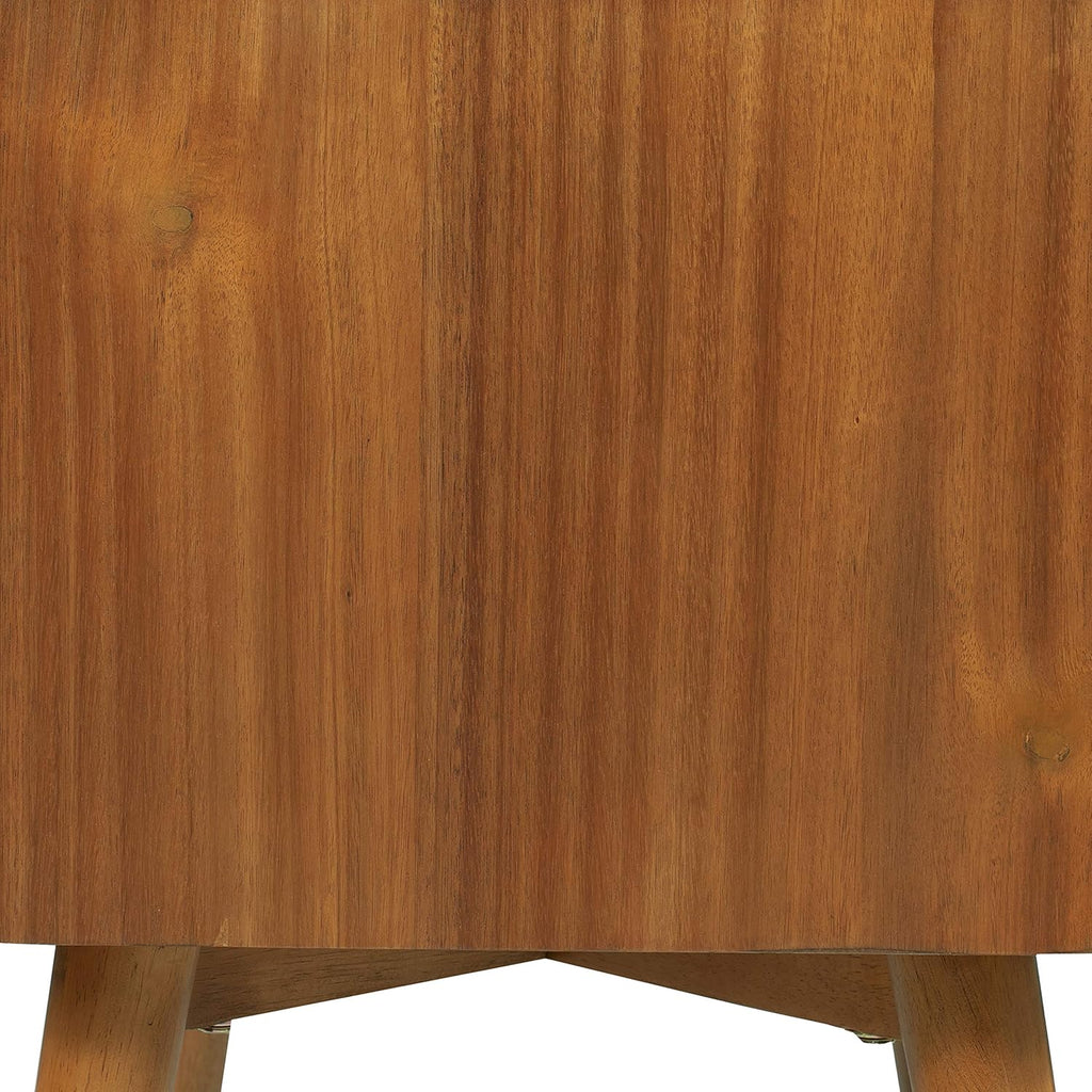 Poly & BARK Dorsey Nightstand - Mid-Century Modern Nightstand – Solid Wood Bedside Table with 2 Drawers, Acorn Walnut Finish, 23.5" Tall