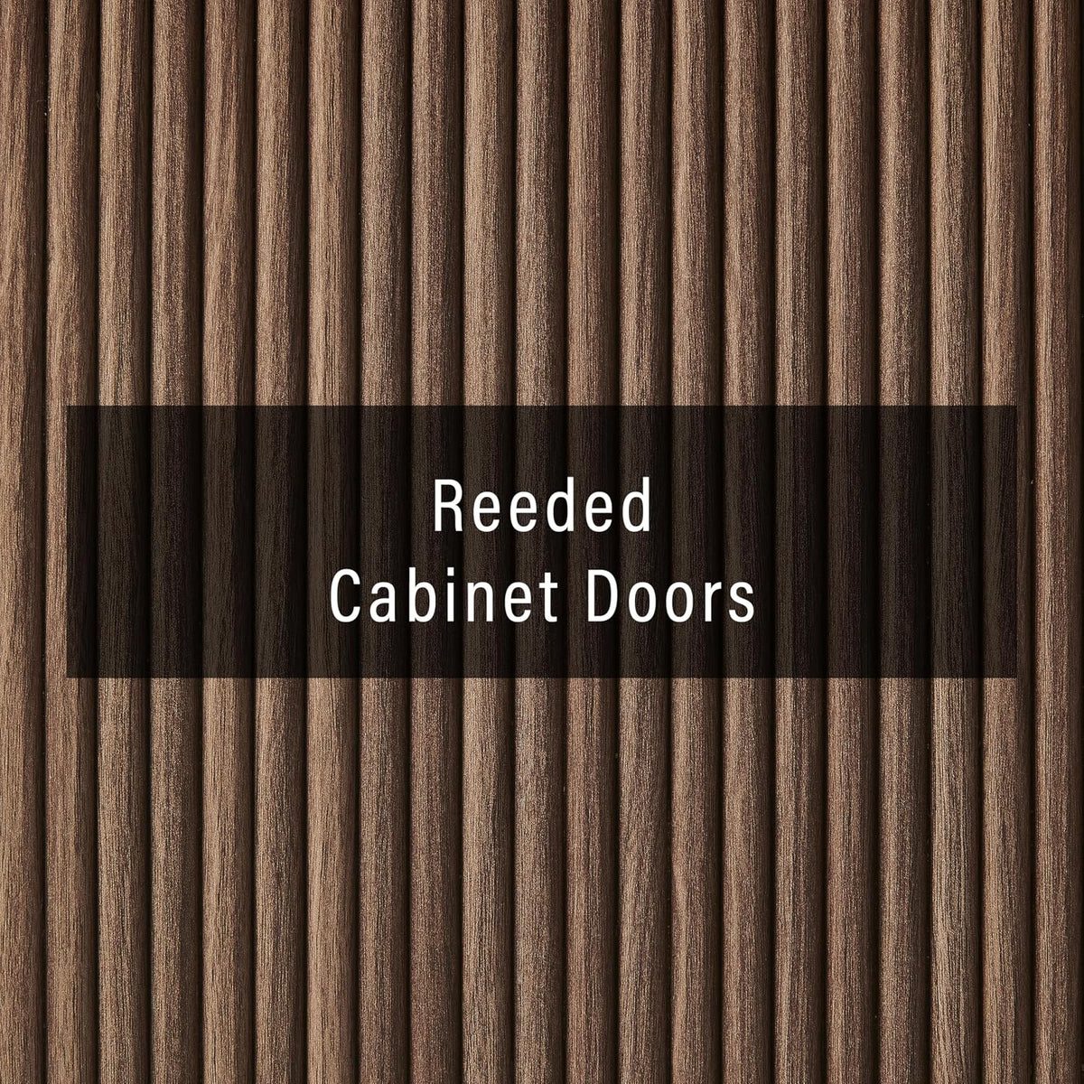 Crosley Furniture Naomi Modern Reeded Kitchen Pantry Storage Cabinet, Dining, Laundry Room, Bathroom, Walnut